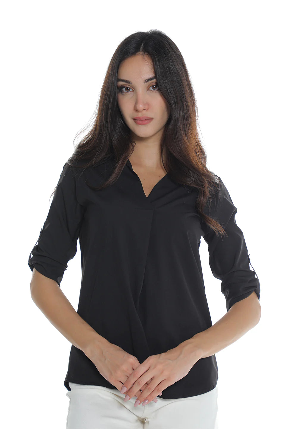 Black Casual Shirt With Button To Close