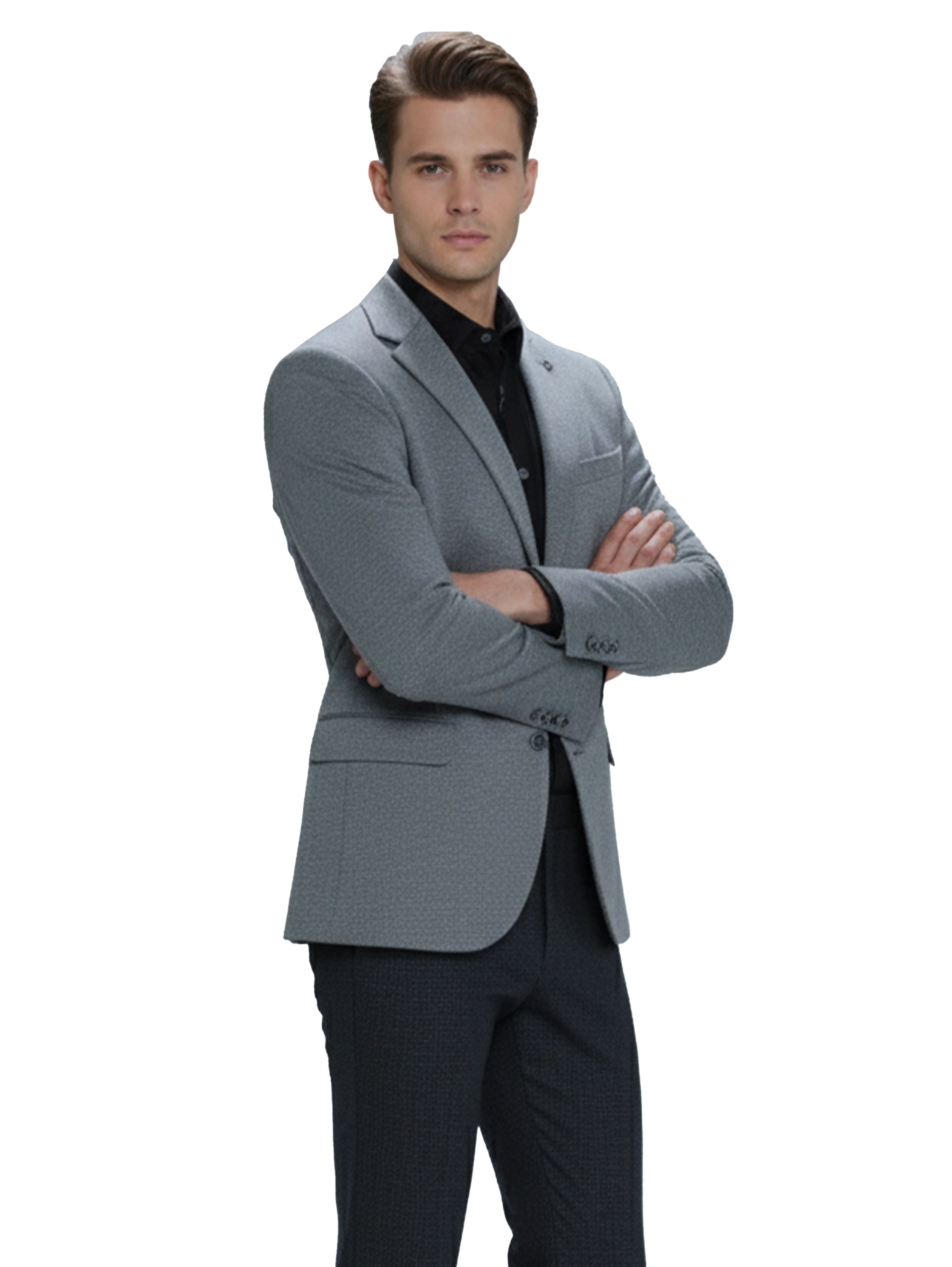Smart Casual Dark Grey Blazer With Two Button To Close