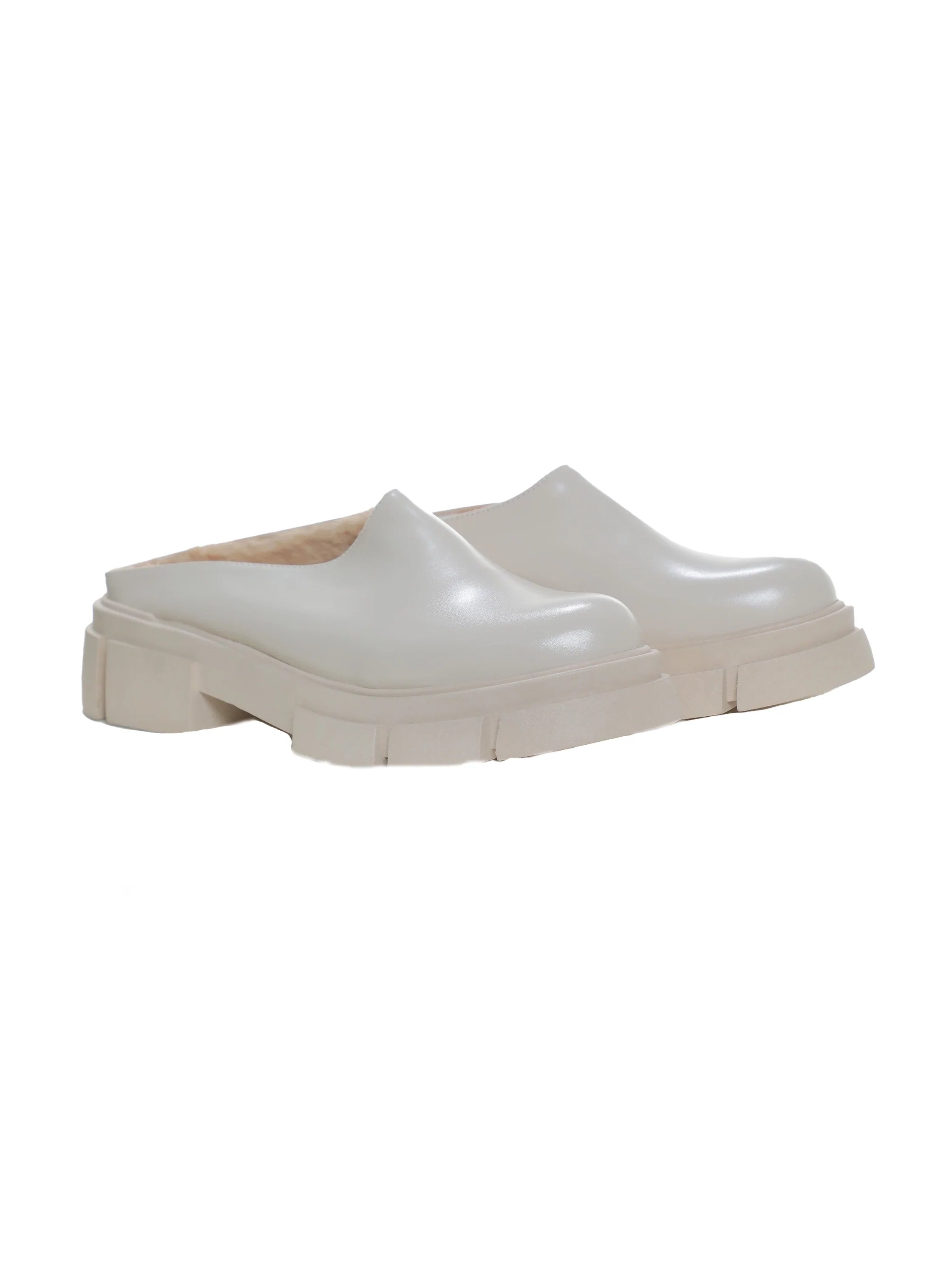 Beige Slip On Clogs Shoes