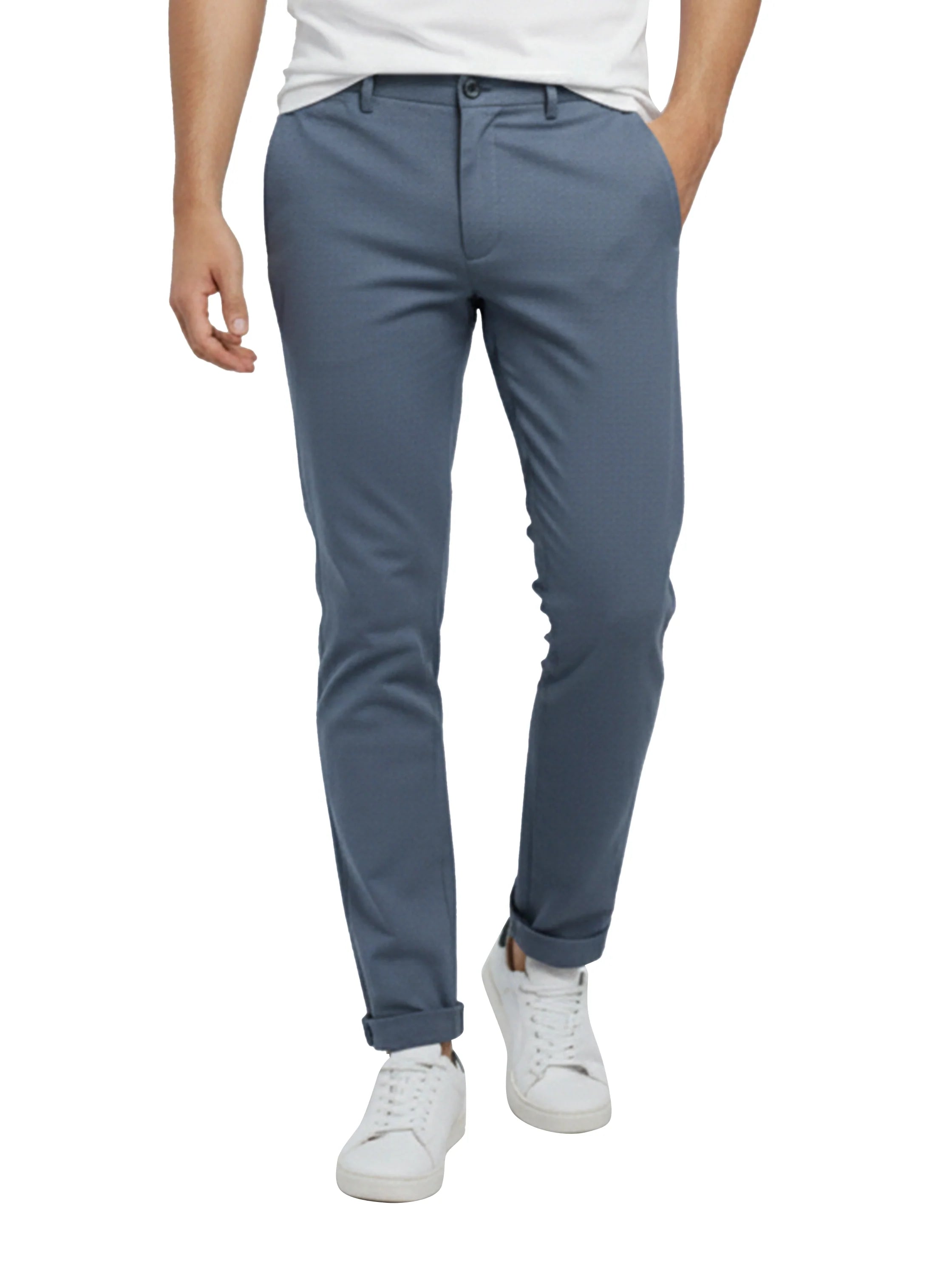 Slim Fit Petrol Pant With Ankle-Length