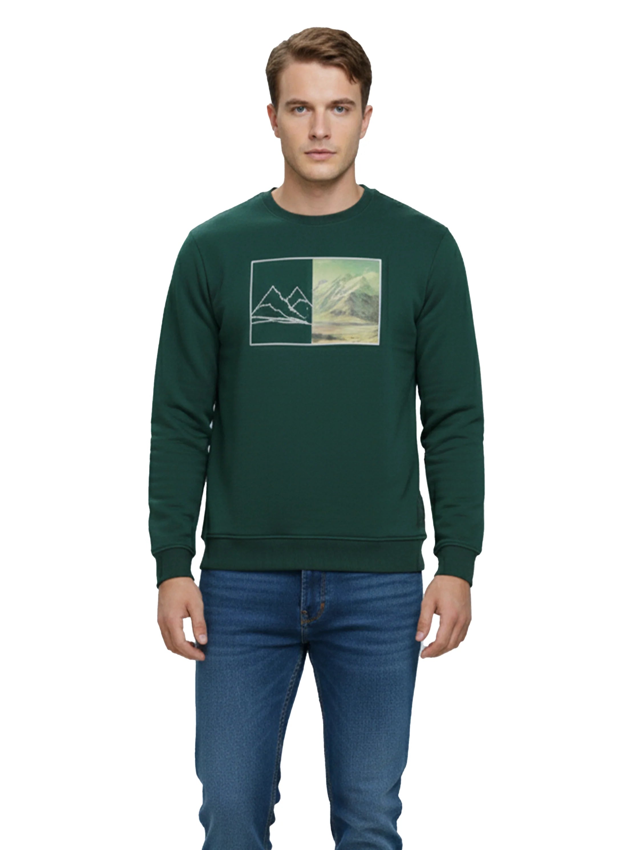 Cotton Long Sleeved Green Sweater