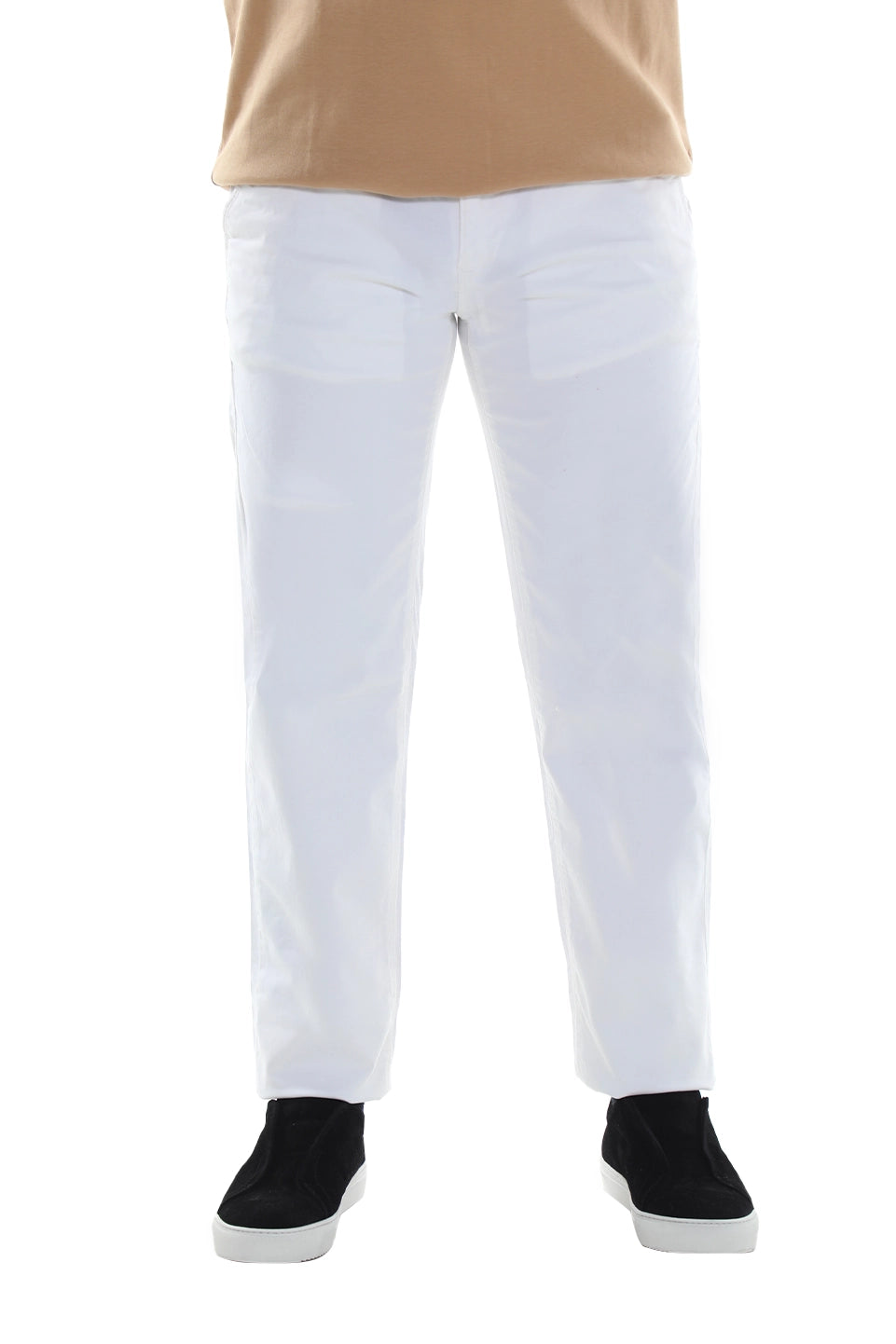 Modern White Chino With Zipper To Close