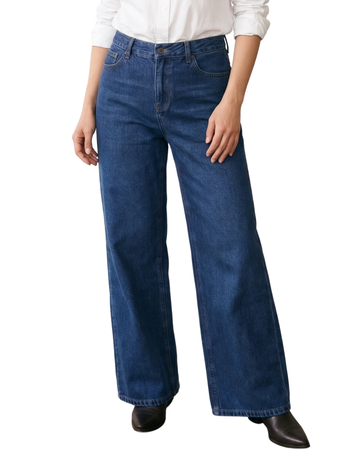 Blue High-Waisted Fit Jeans