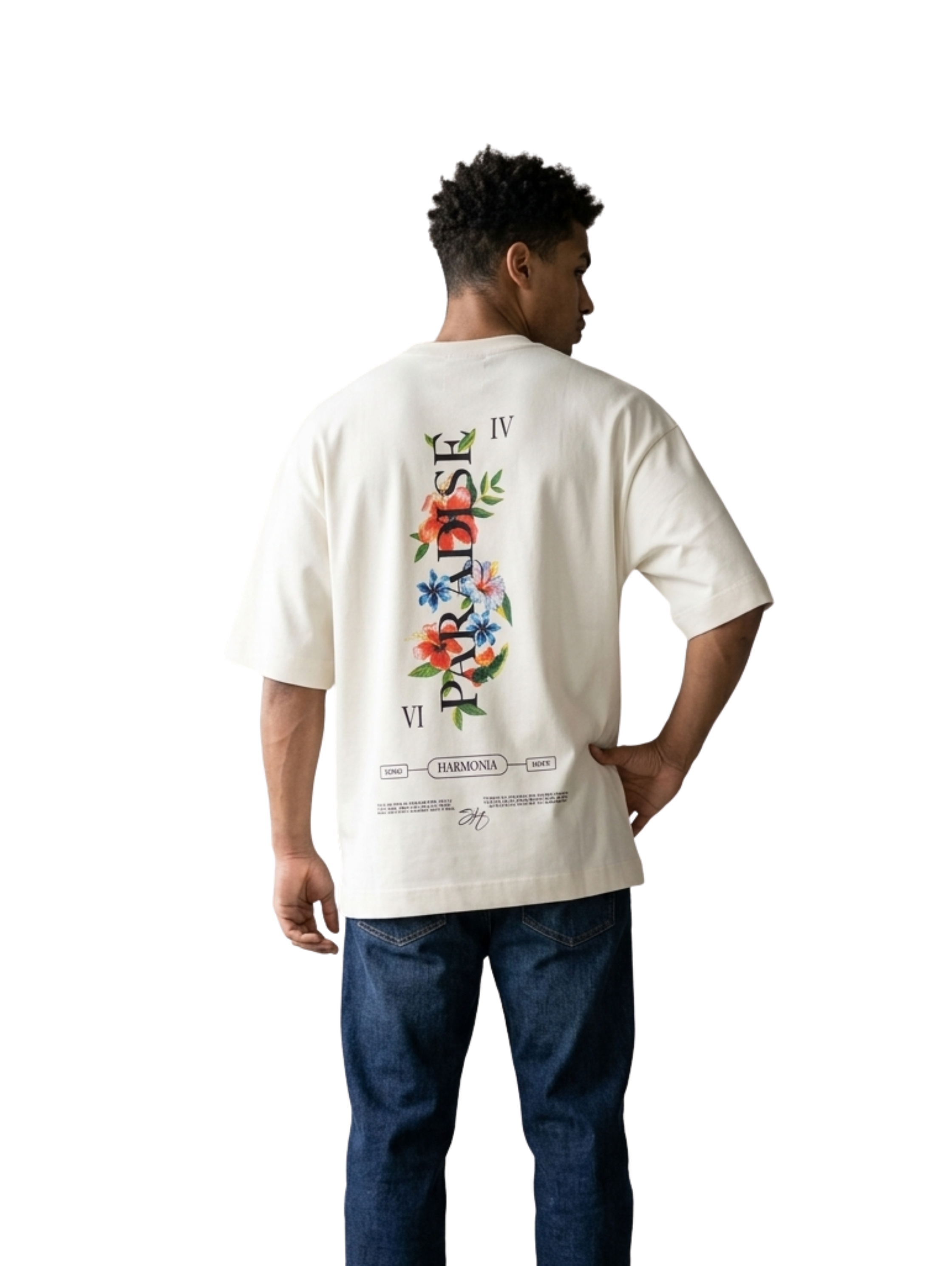 Oversized Milky T-Shirt With Back Design