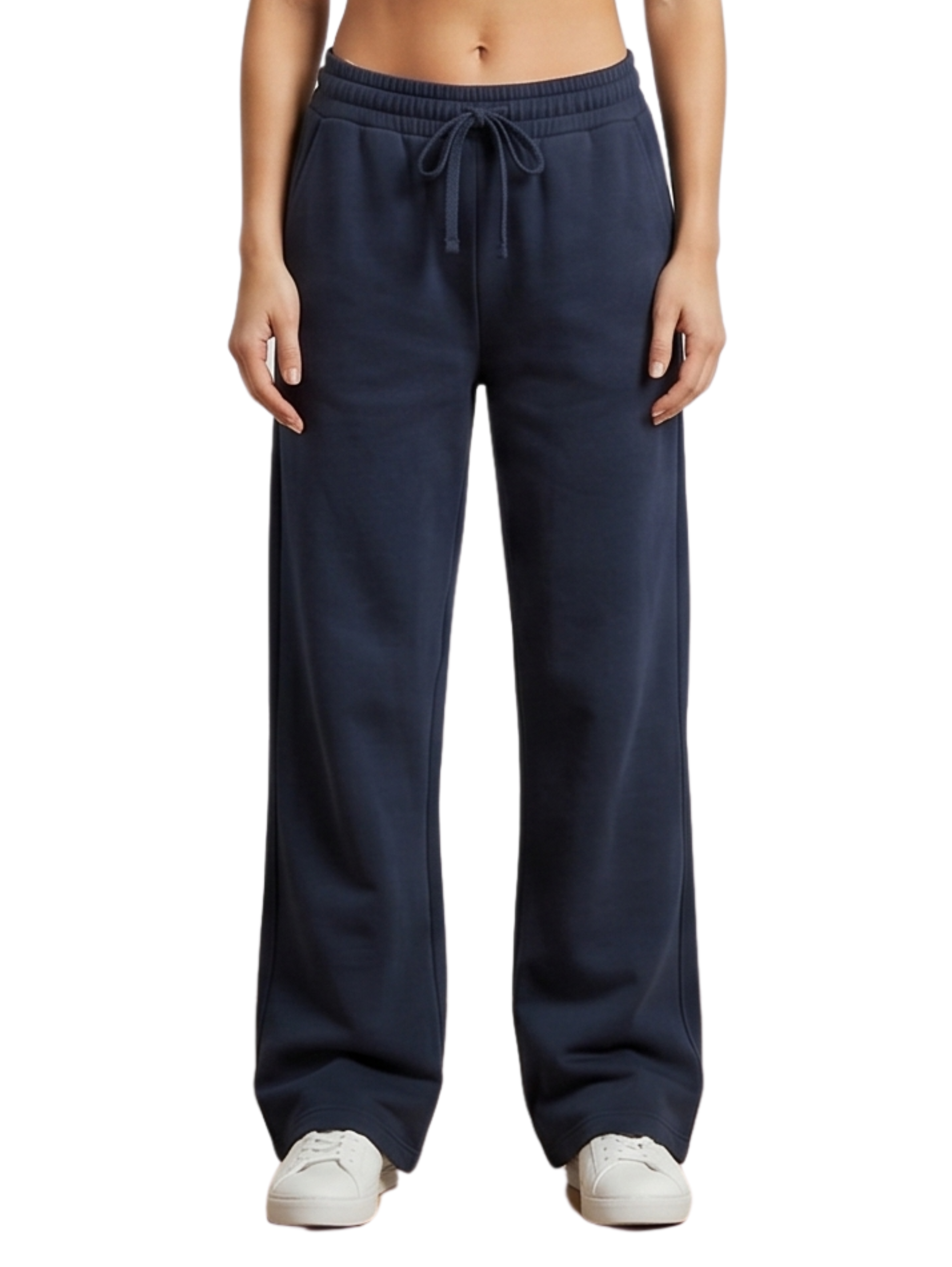 Navy Wide Leg High Waisted Jogging