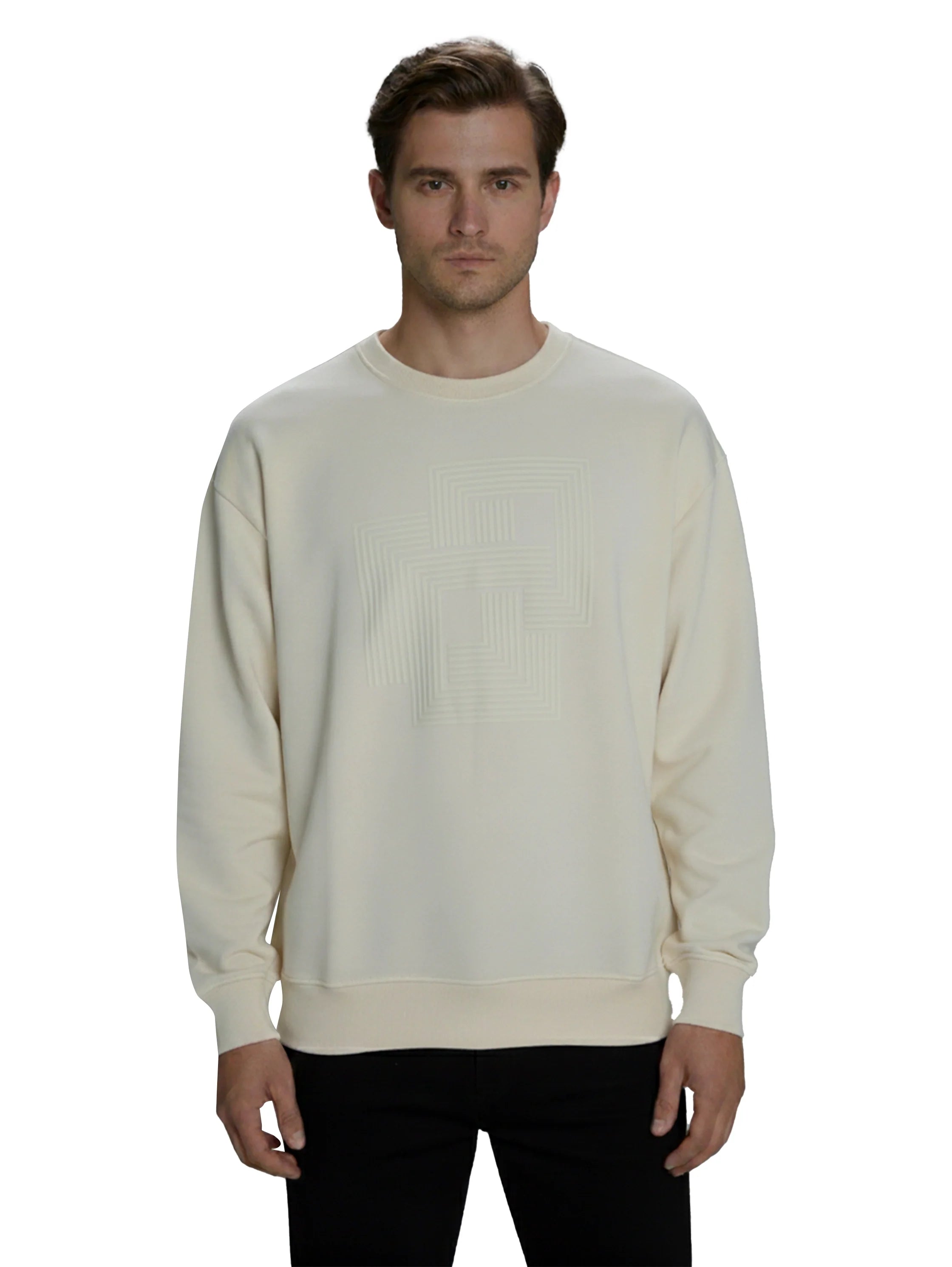 Offwhite Cotton Round Neck Sweater