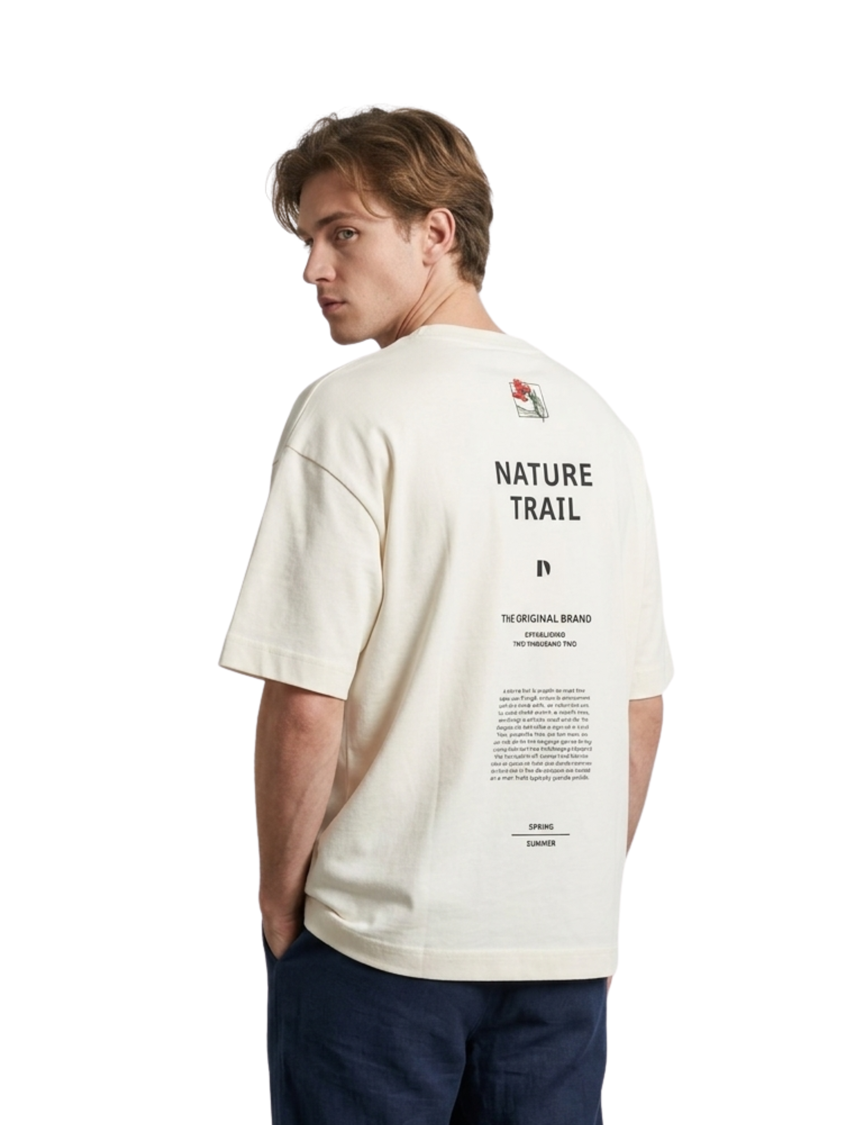 Oversized Milky T-Shirt With Back Design