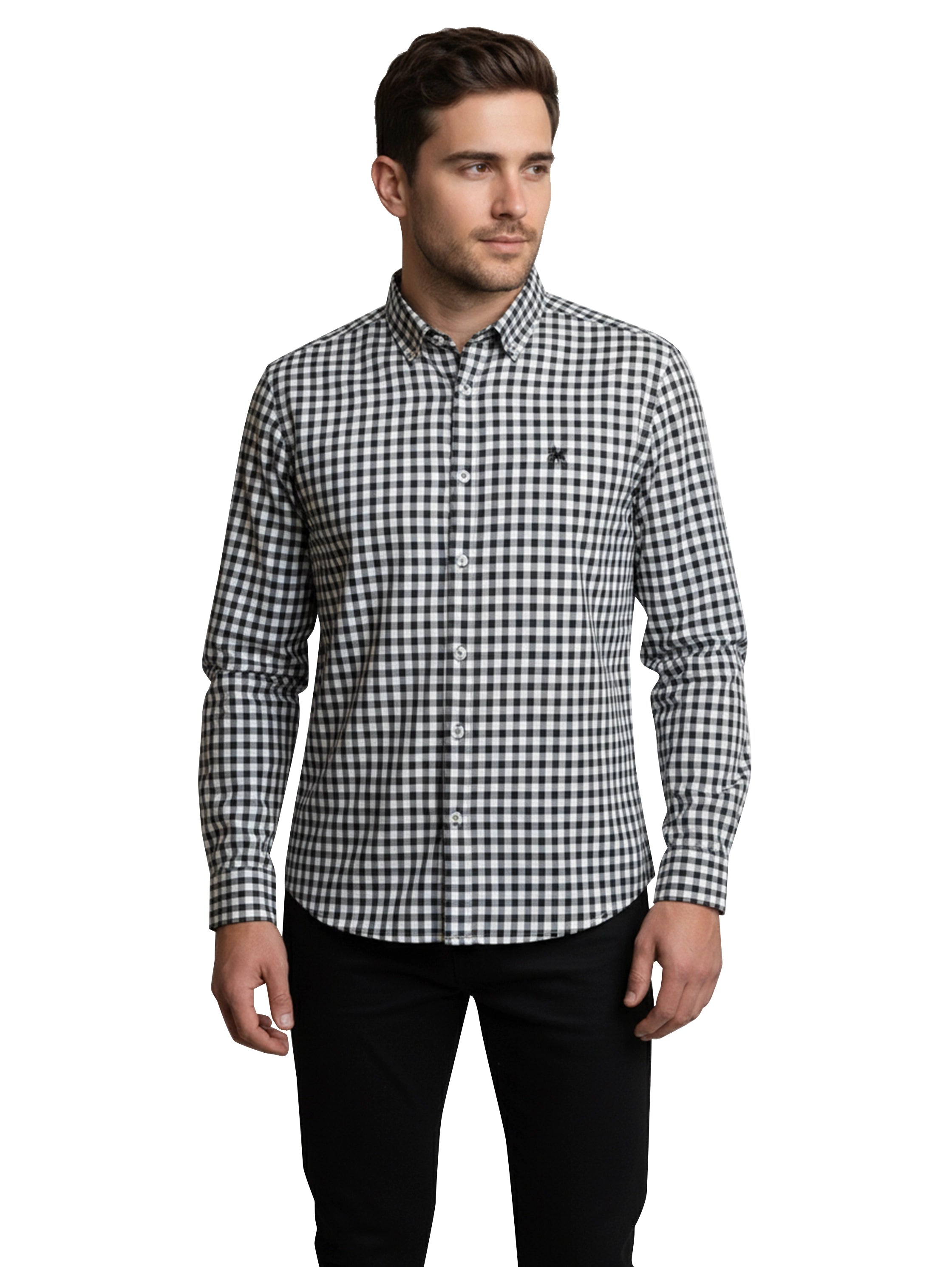 Long Sleeved Black Classic Shirt With Logo