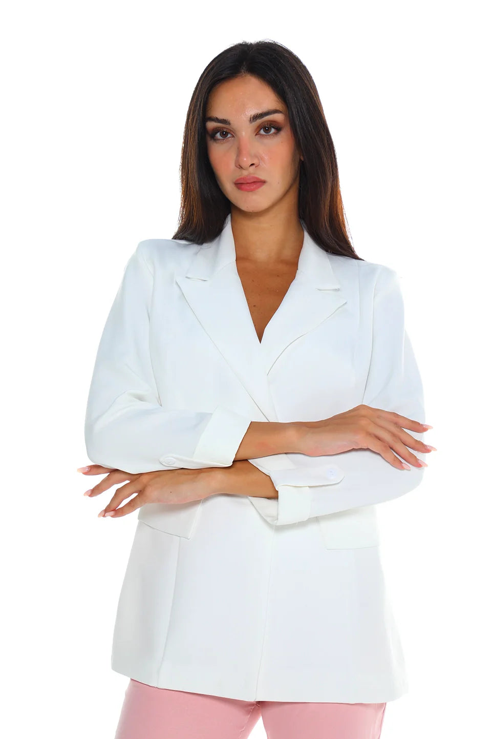 White Classic Buttoned Blazer