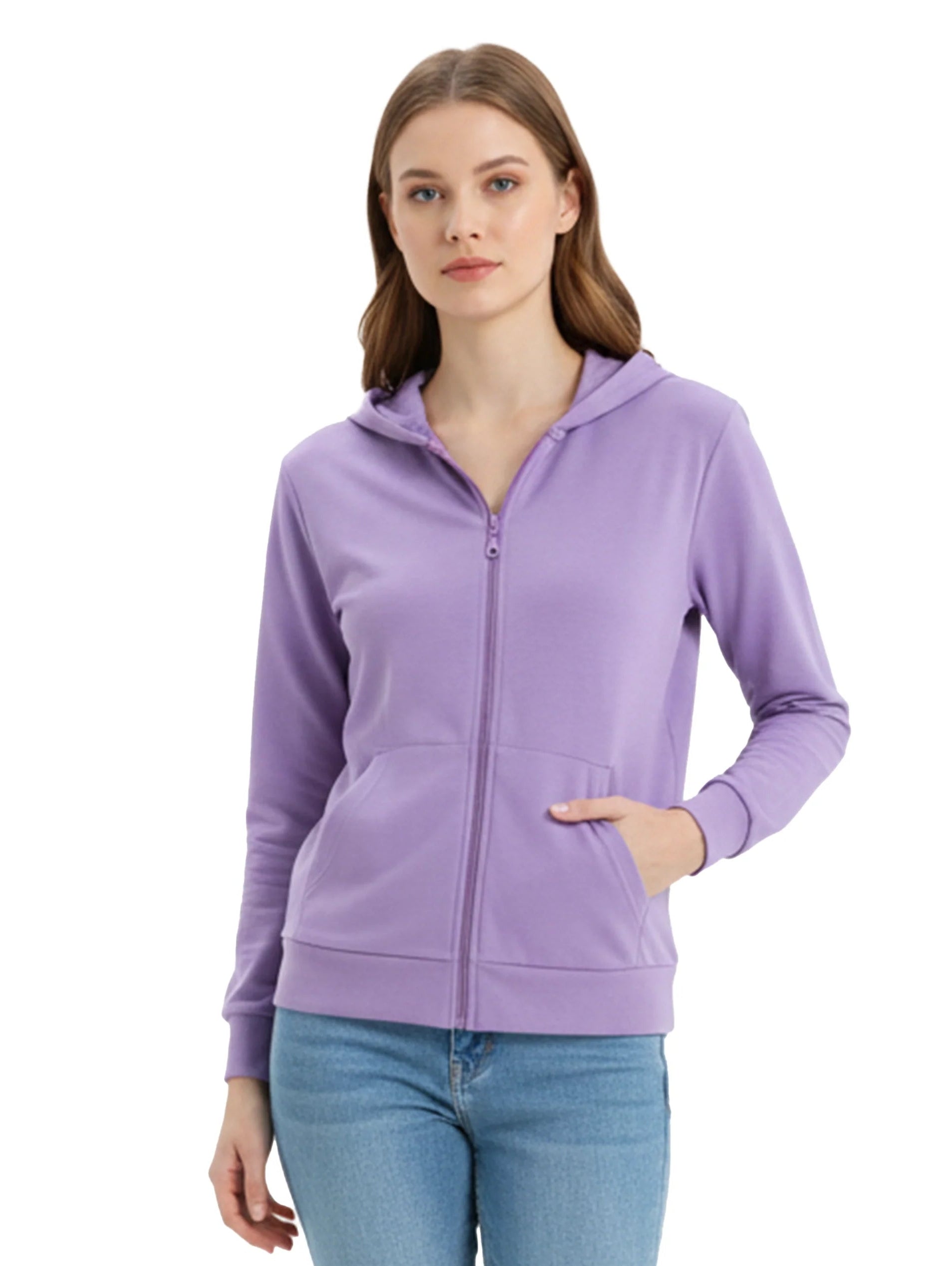 Purple Cotton Jacket with Hood