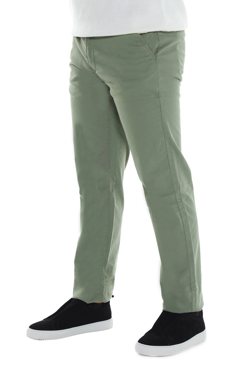 Modern Khaki Chino With Zipper To Close