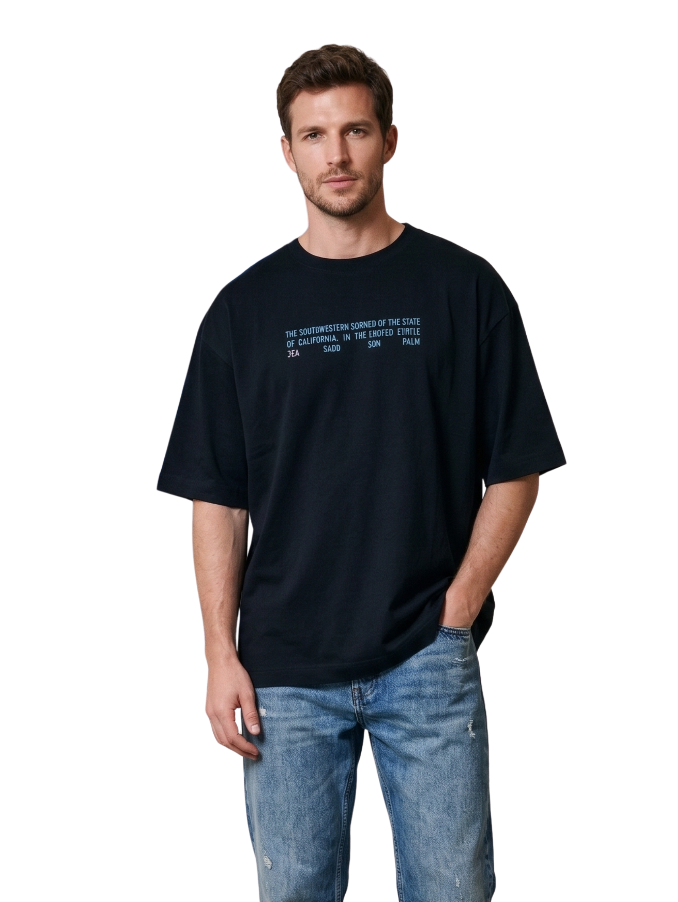 Oversized Black Printed T-Shirt