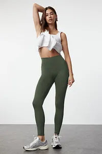 Trendyol Khaki Elastic High Waist Sport Legging