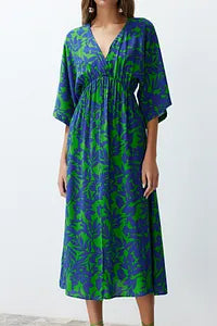 Trendyol Blue Floral Print Dress