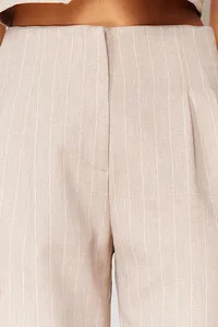 Trendyol Beige Striped Wide Leg Pant