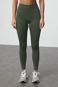 Trendyol Khaki Elastic High Waist Sport Legging