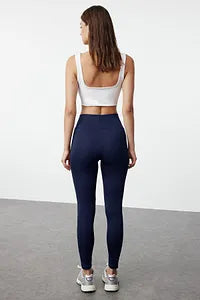 Trendyol Navy Elastic High Waist Sport Legging