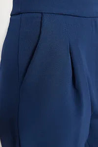 Trendyol High Waist Wide Leg Navy Pant