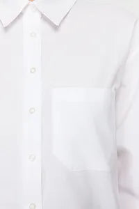 Trendyol White Single Pocket Boyfriend Cotton Shirt