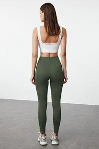 Trendyol Khaki Elastic High Waist Sport Legging