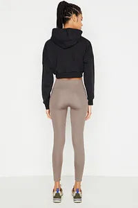 Trendyol Light Khaki Elastic High Waist Sport Legging