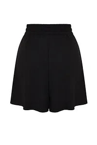 Trendyol Black Regular Waist Wrap Knitted Short