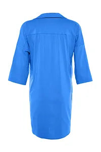 Trendyol Blue Flared Cotton Mini Beach Dress