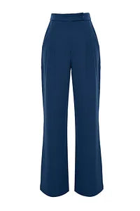 Trendyol High Waist Wide Leg Navy Pant