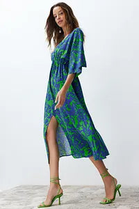 Trendyol Blue Floral Print Dress