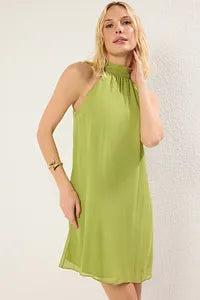 Trendyol Straight Cut Halter Neck Green Dress