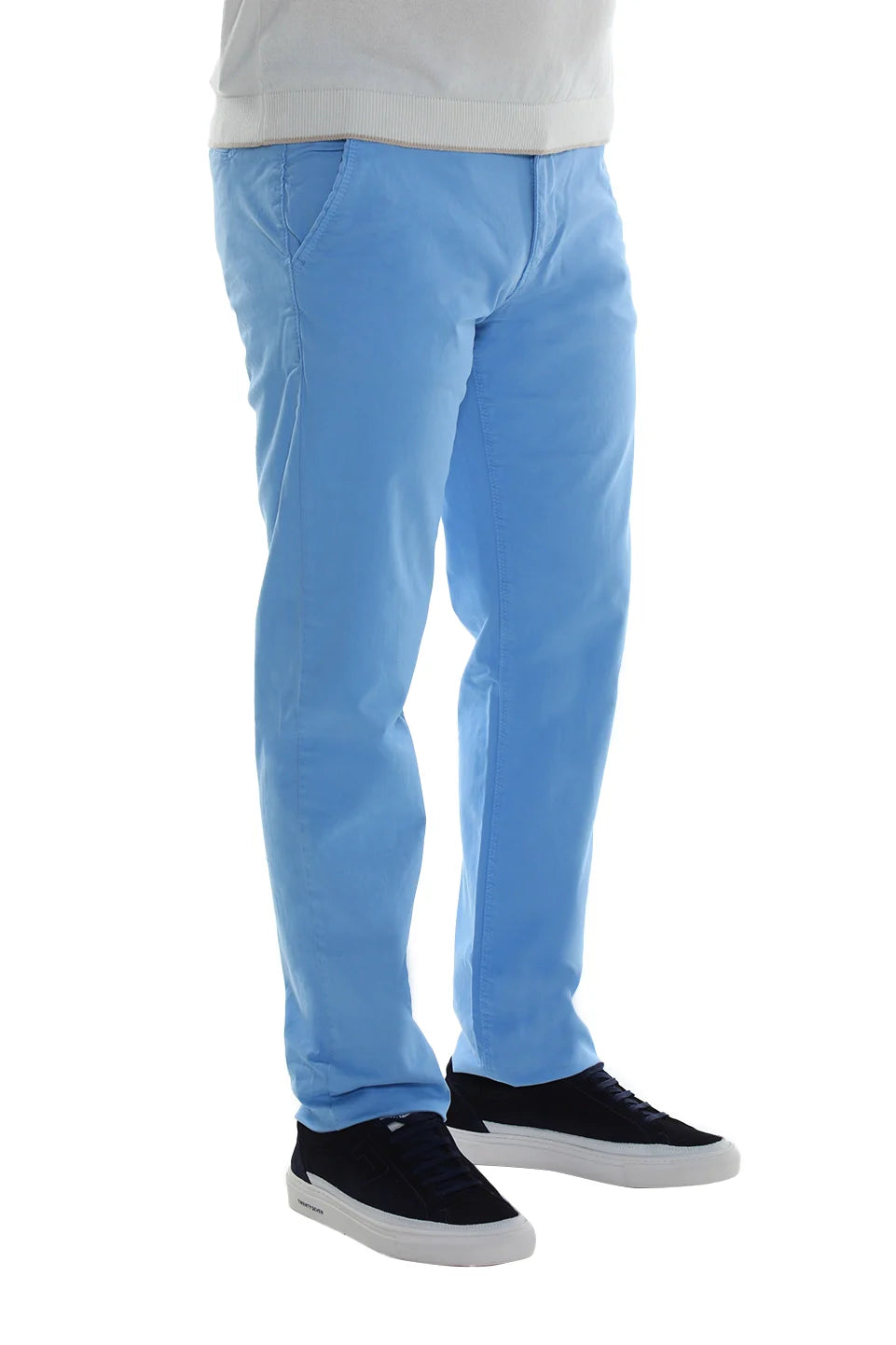 Modern Sky Blue Chino With Zipper To Close