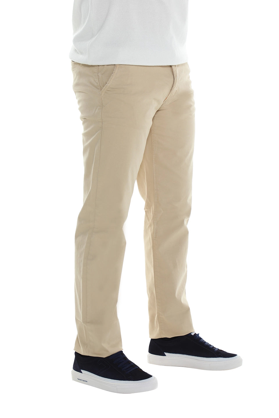 Modern Beige Chino With Zipper To Close