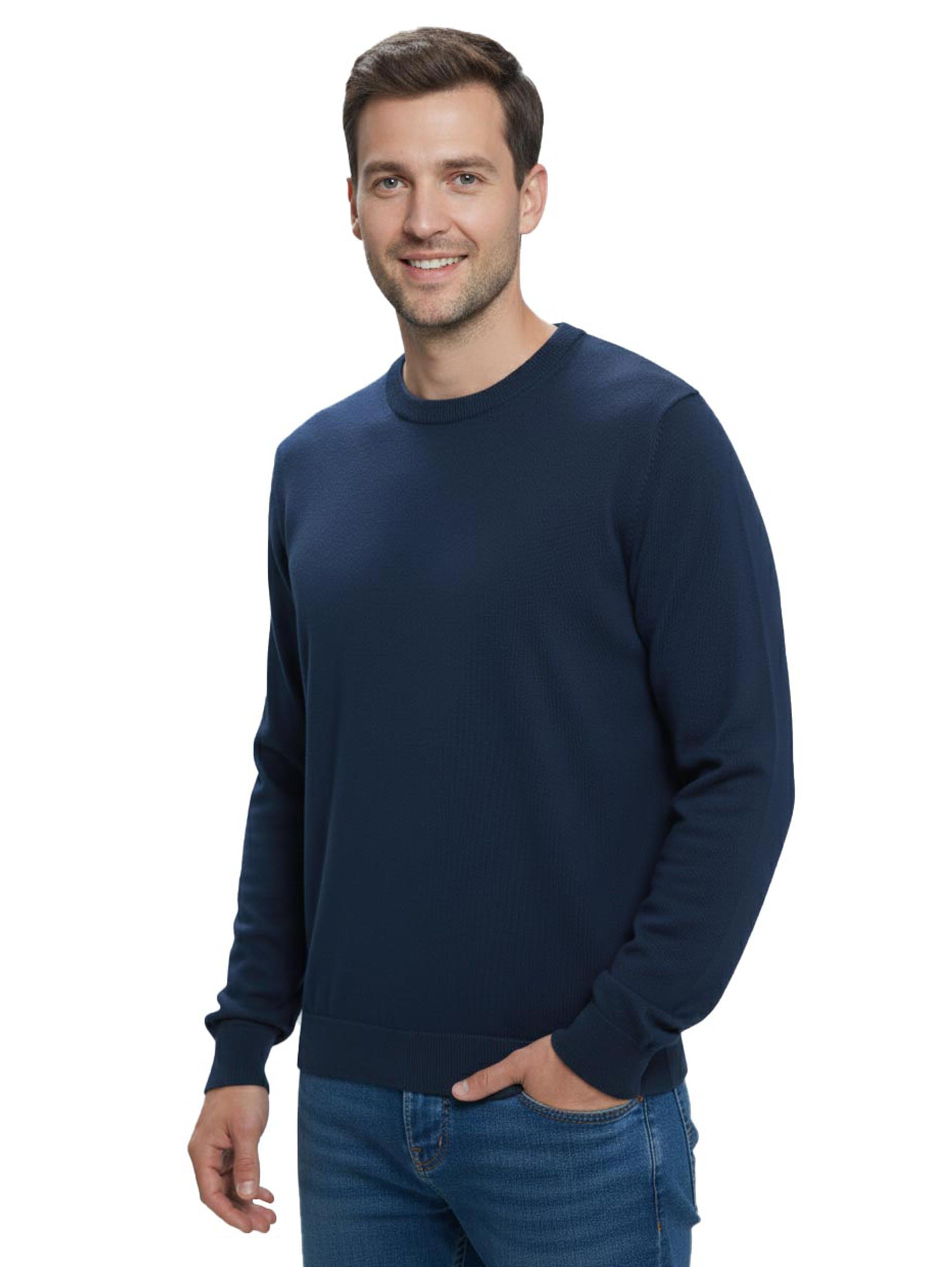 Round Neck Knitwear Navy Pullover
