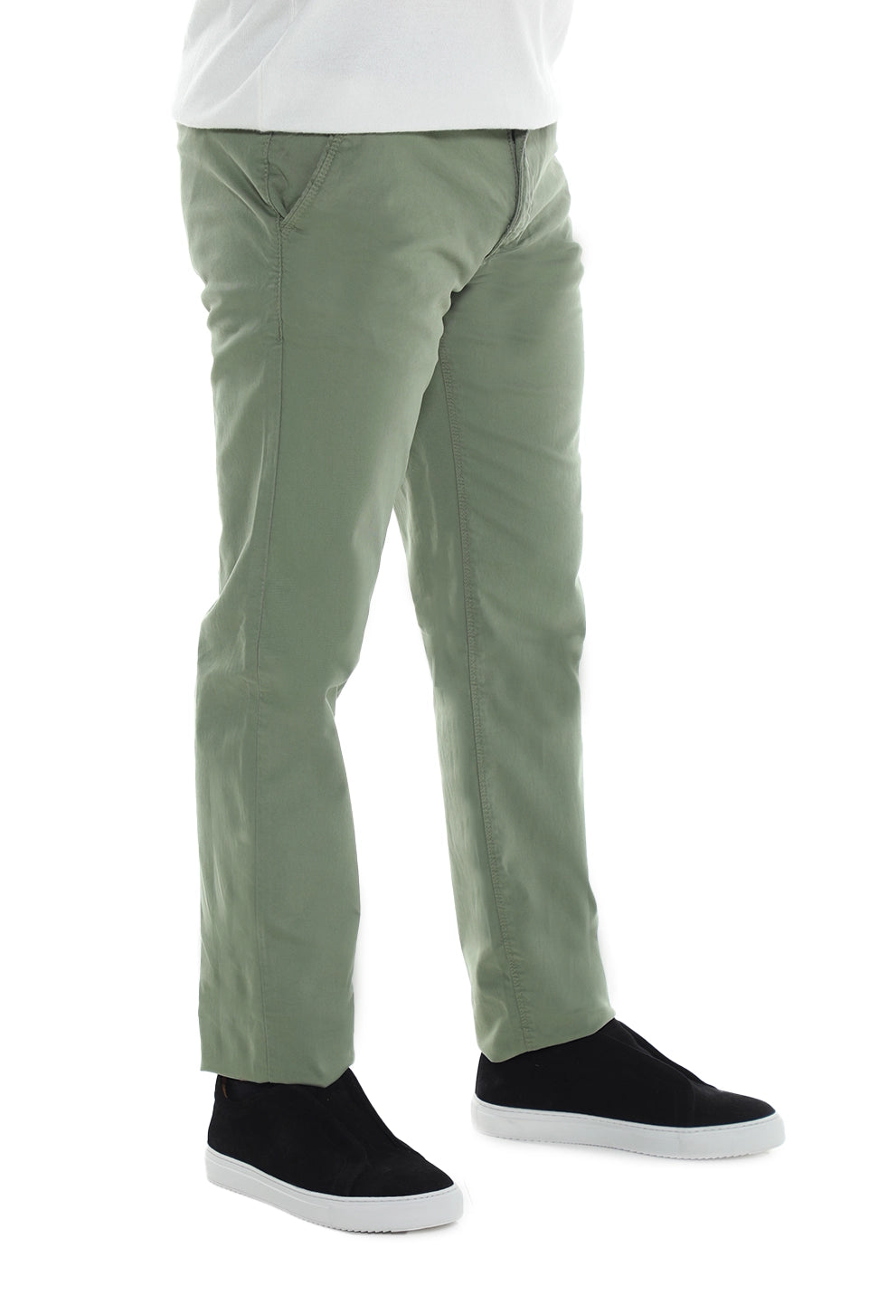 Modern Khaki Chino With Zipper To Close