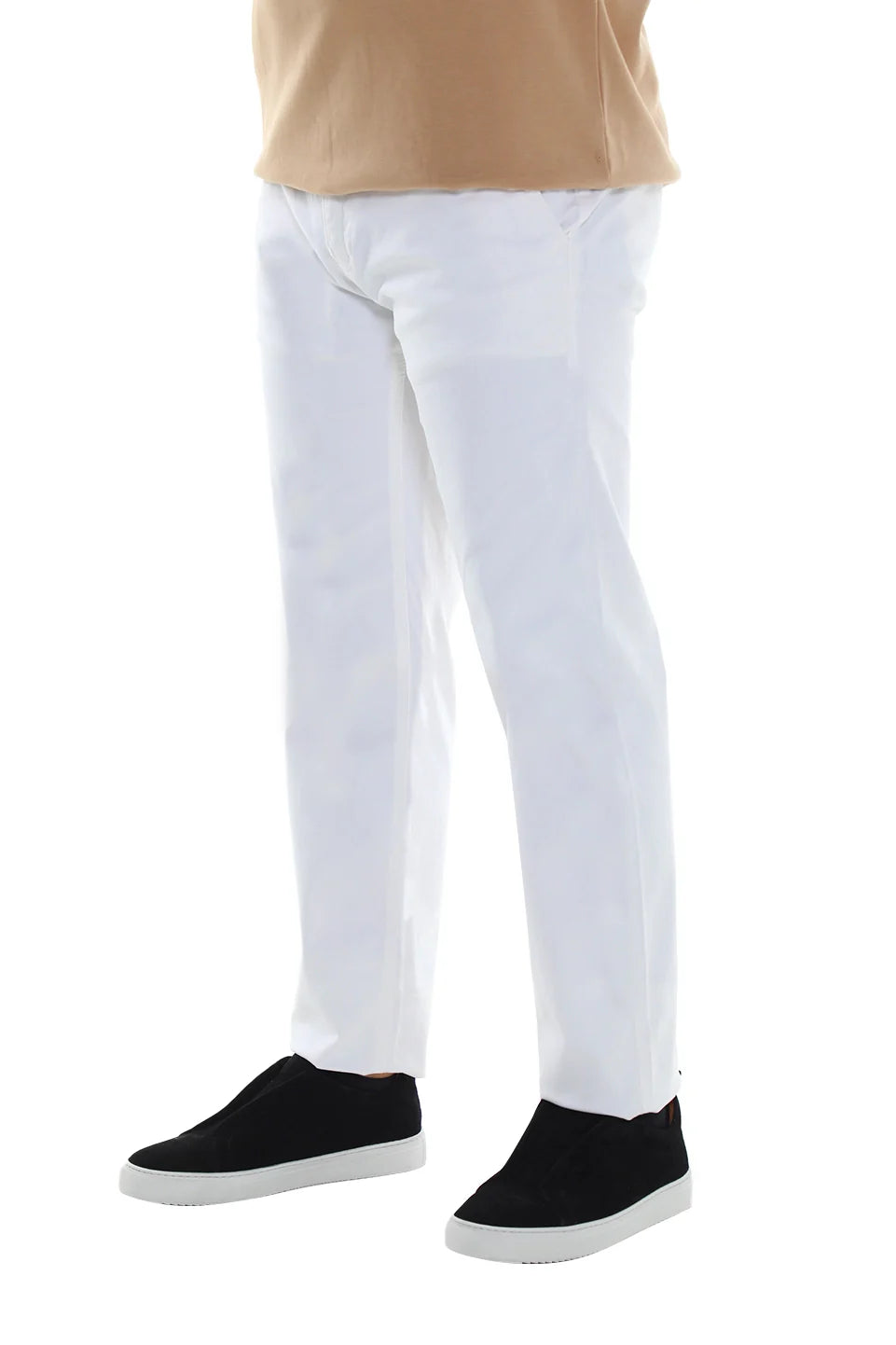 Modern White Chino With Zipper To Close