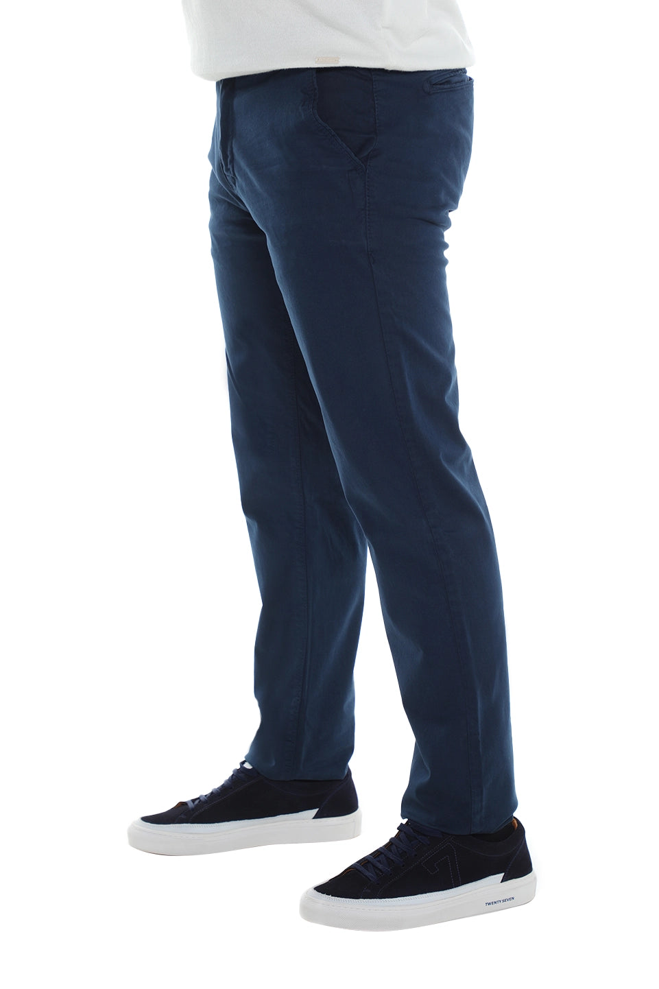 Modern Navy Chino With Zipper To Close