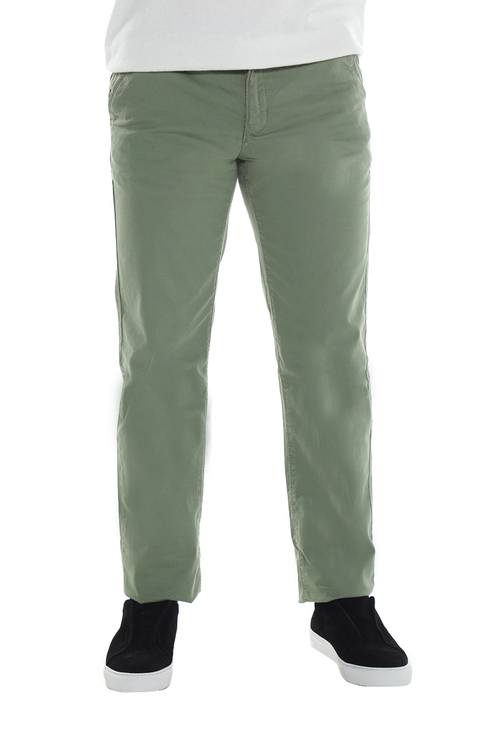 Modern Khaki Chino With Zipper To Close