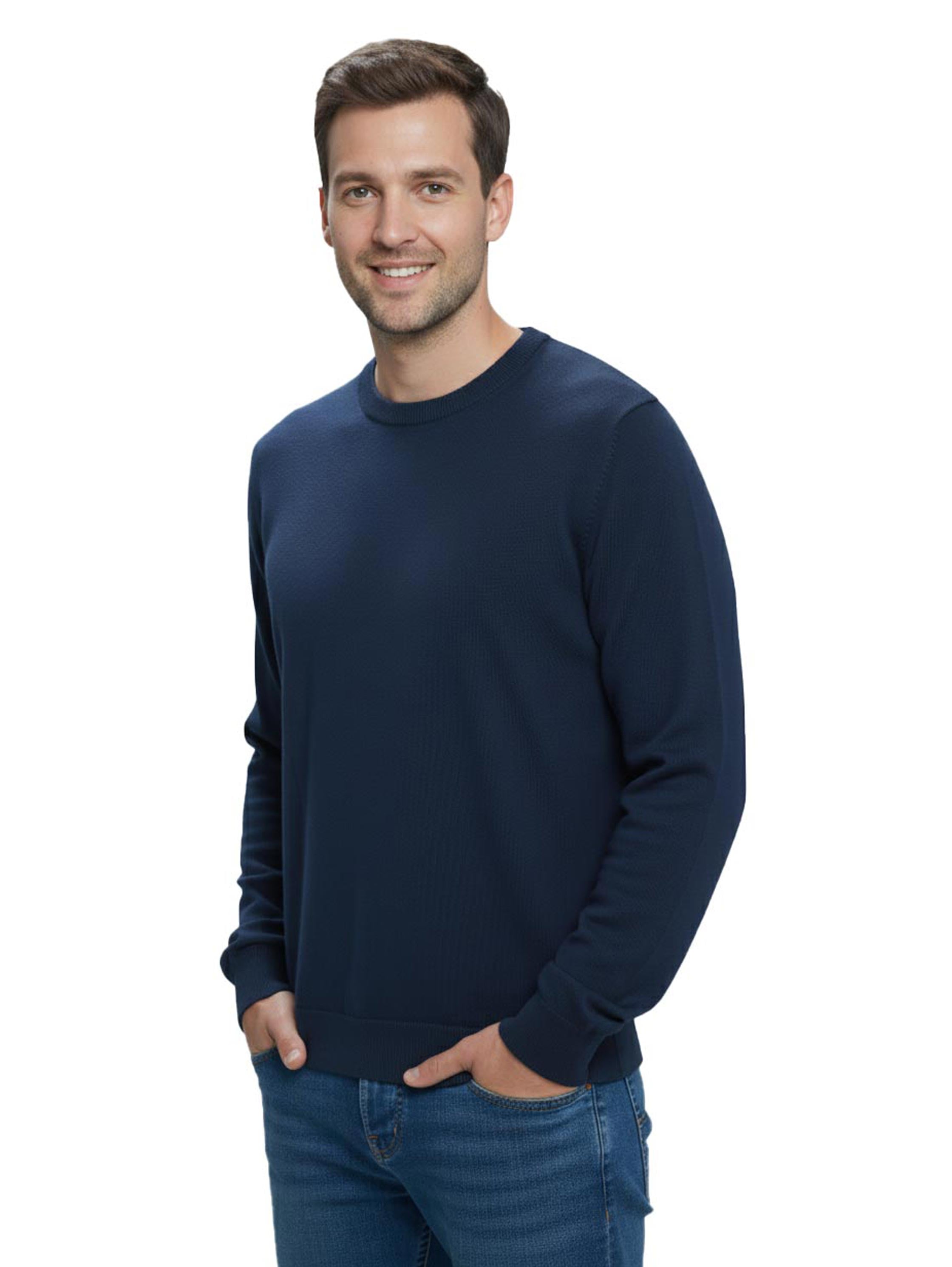 Round Neck Knitwear Navy Pullover