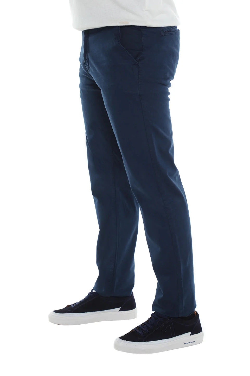 Modern Navy Chino With Zipper To Close