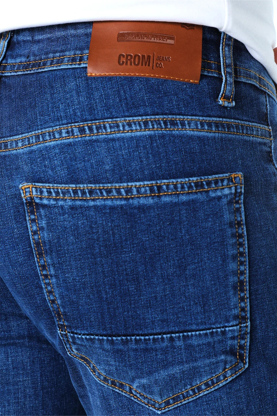 Blue Denim Slim Straight Jeans