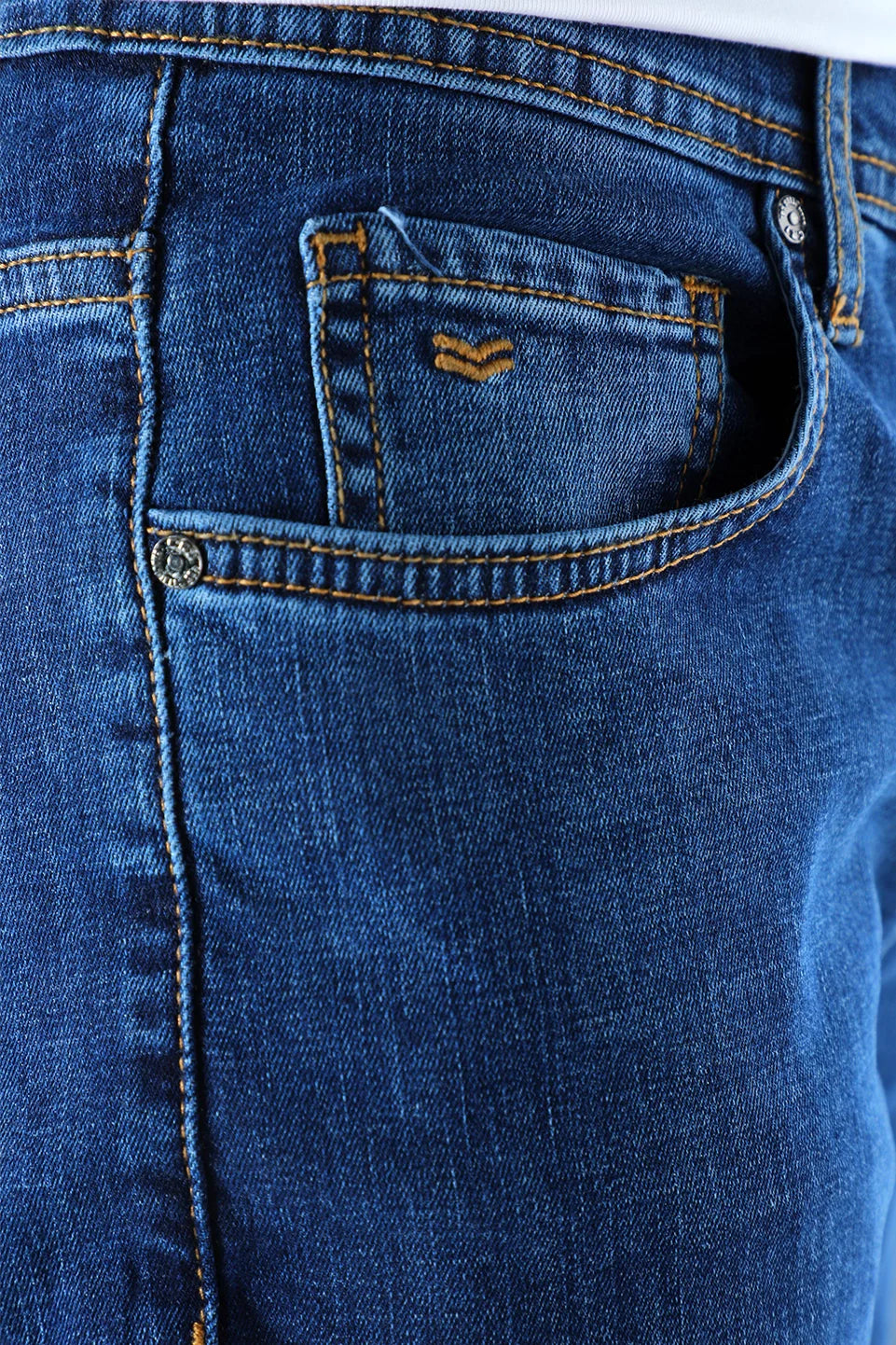 Blue Denim Slim Straight Jeans