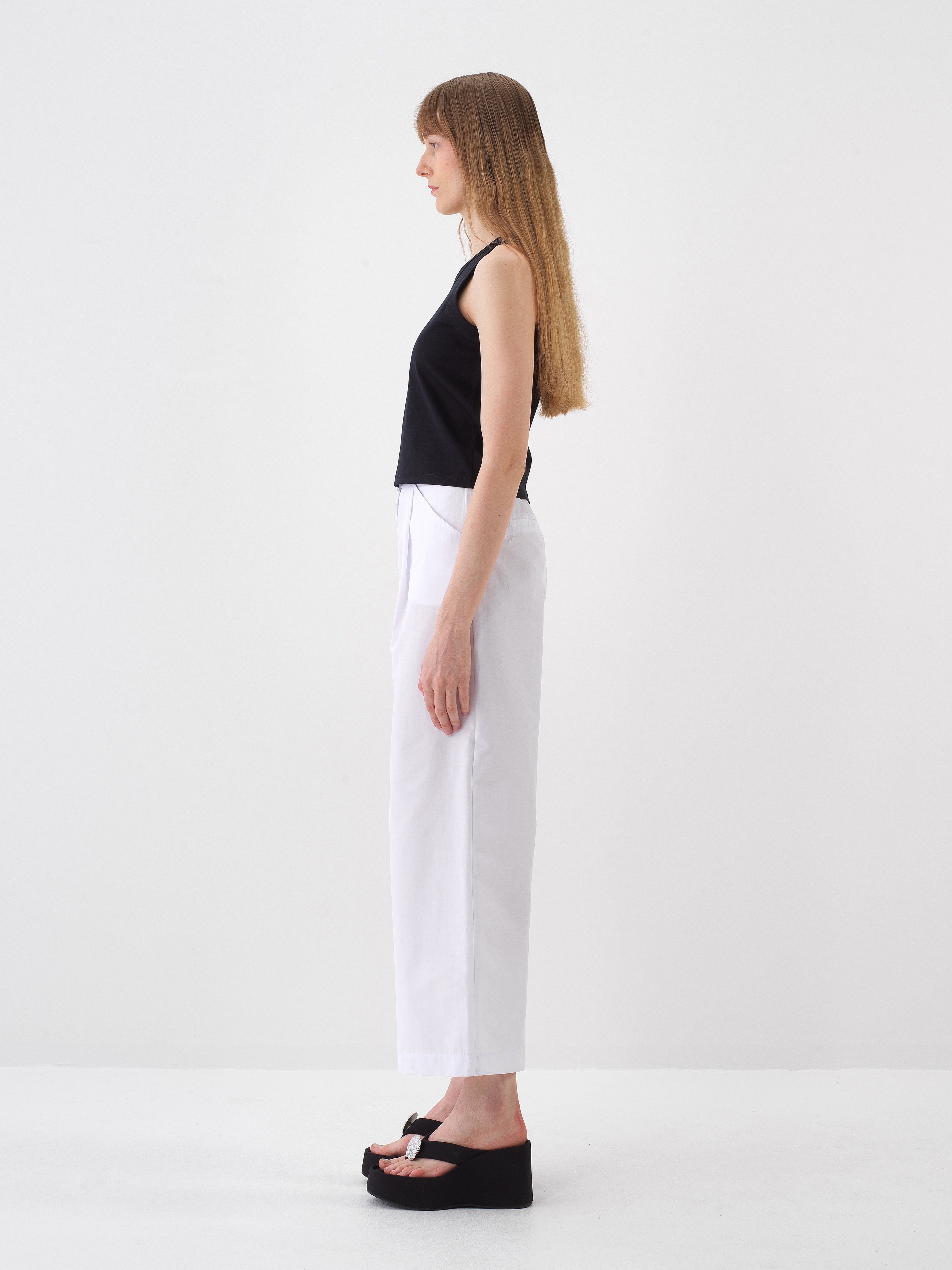 Xint Oversized White Cotton Pant