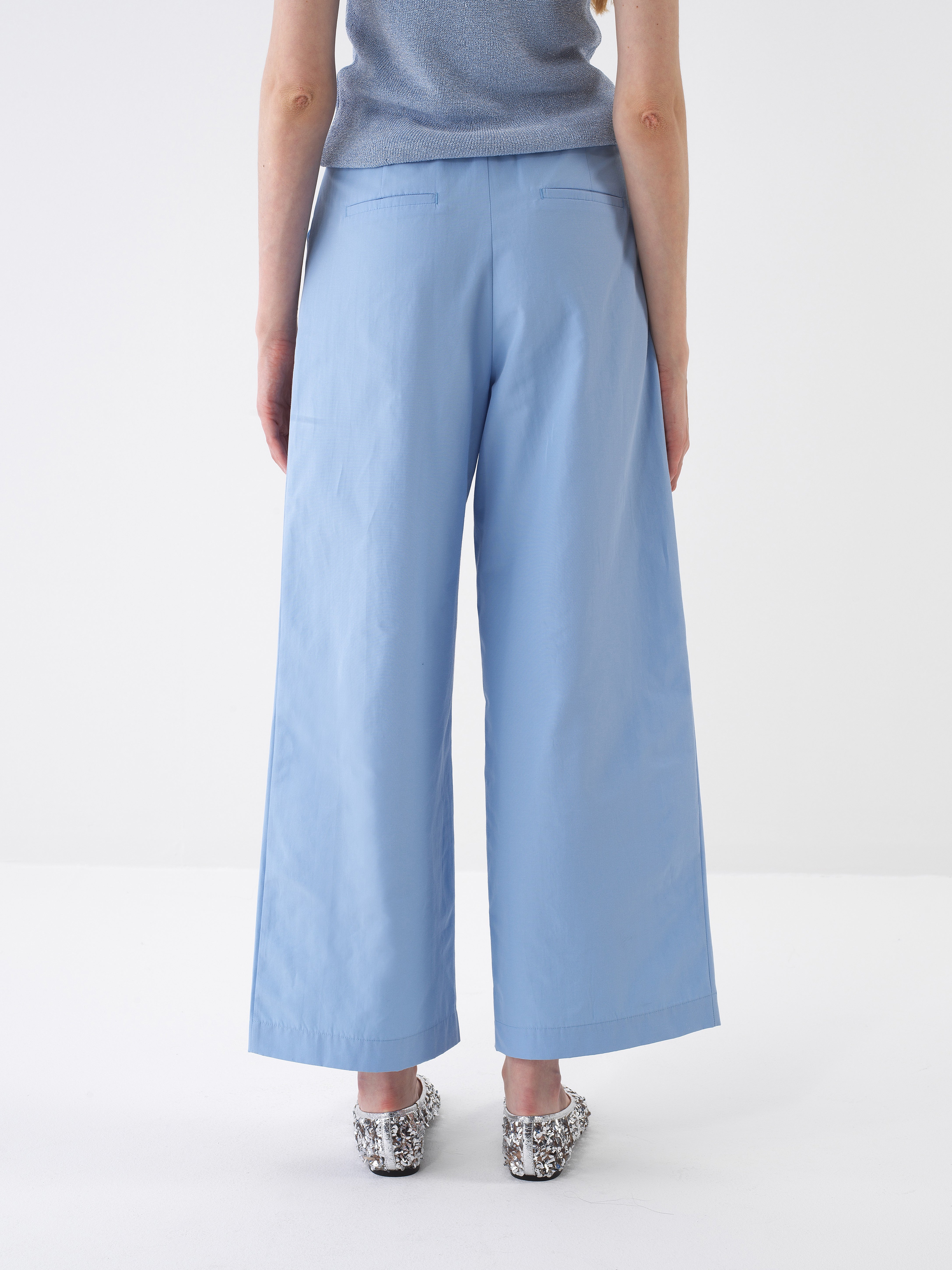 Xint Oversized Blue Cotton Pant