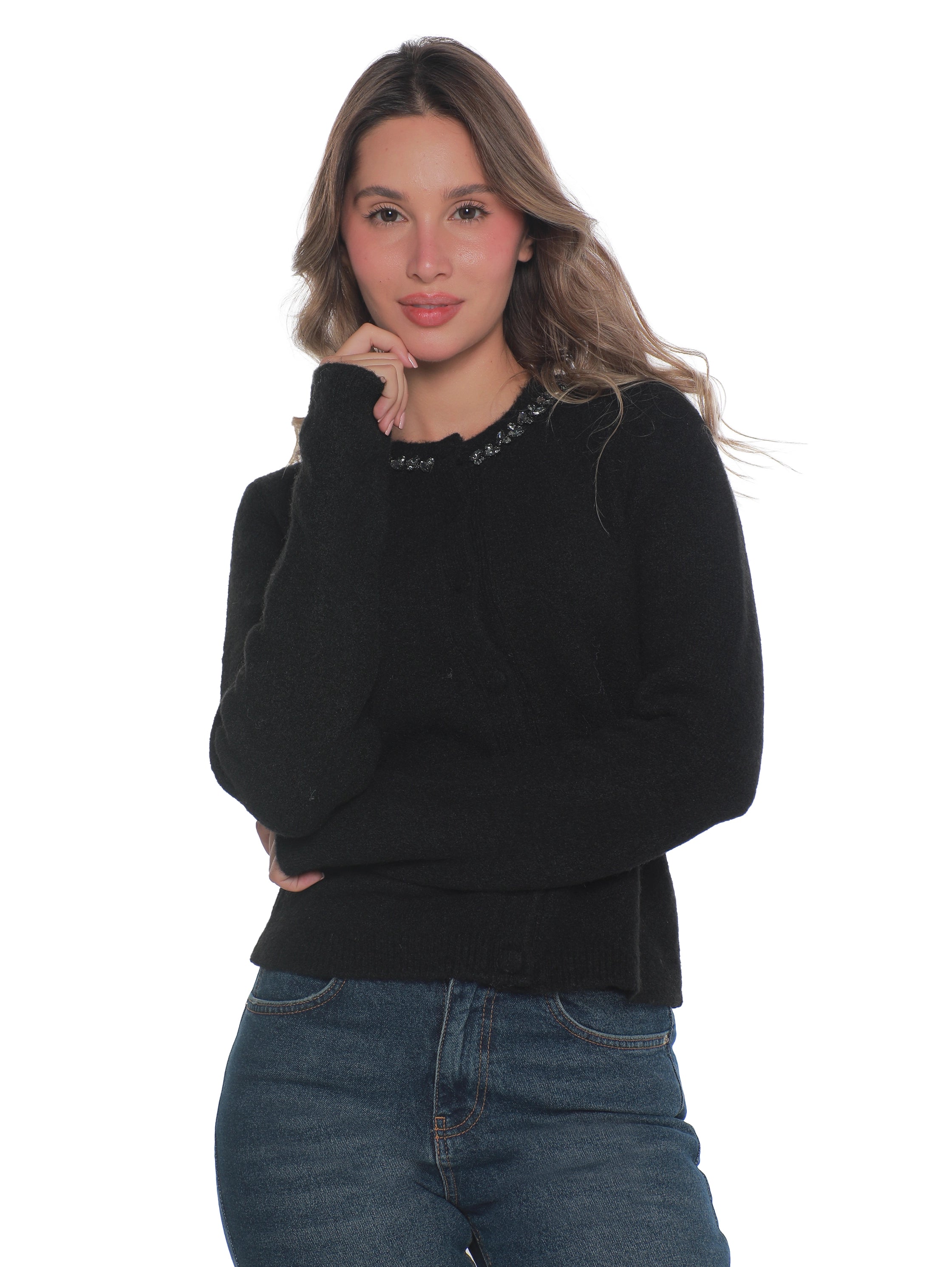 Black Pullover With Collar Design