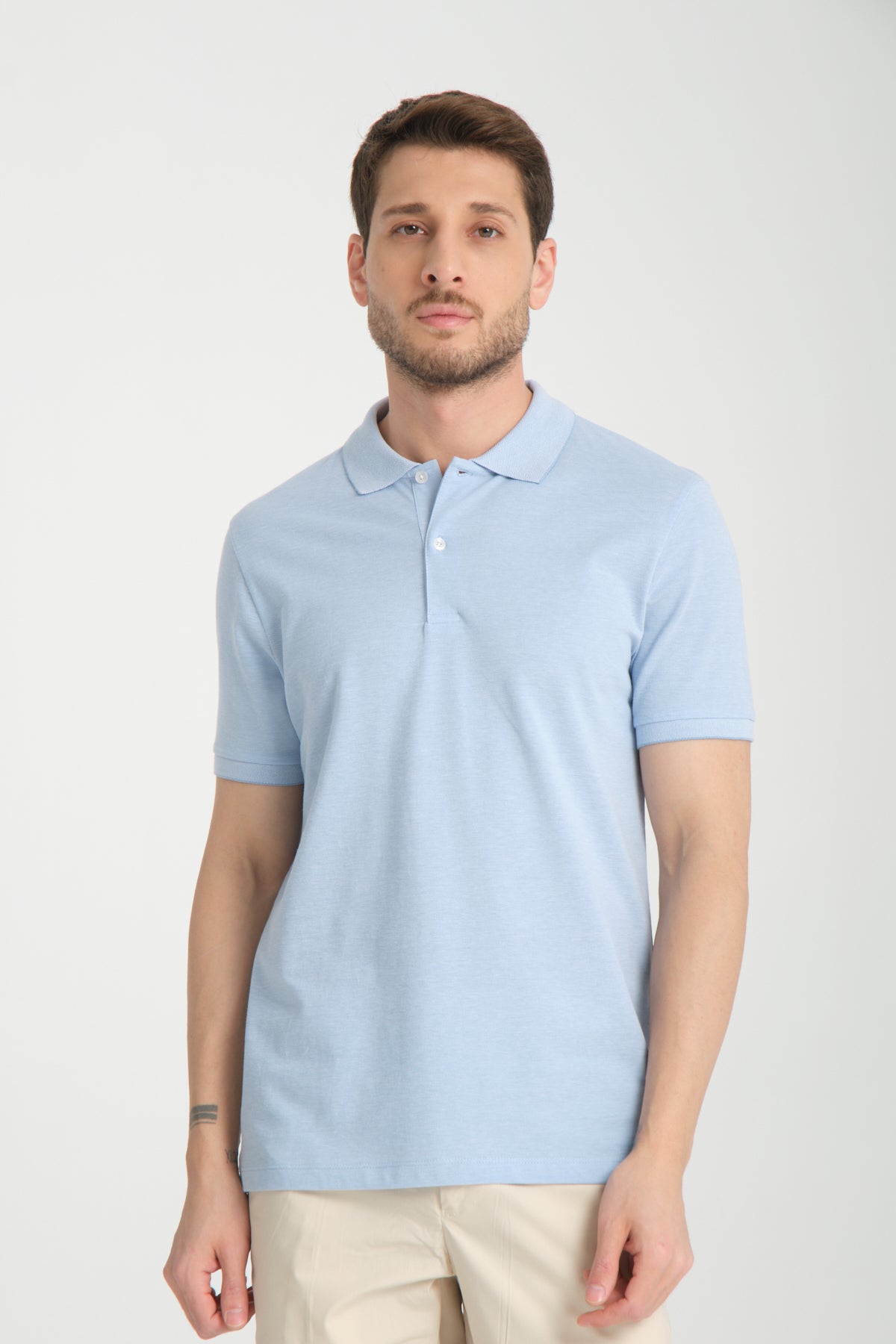 Short Sleeve Blue Basic Polo