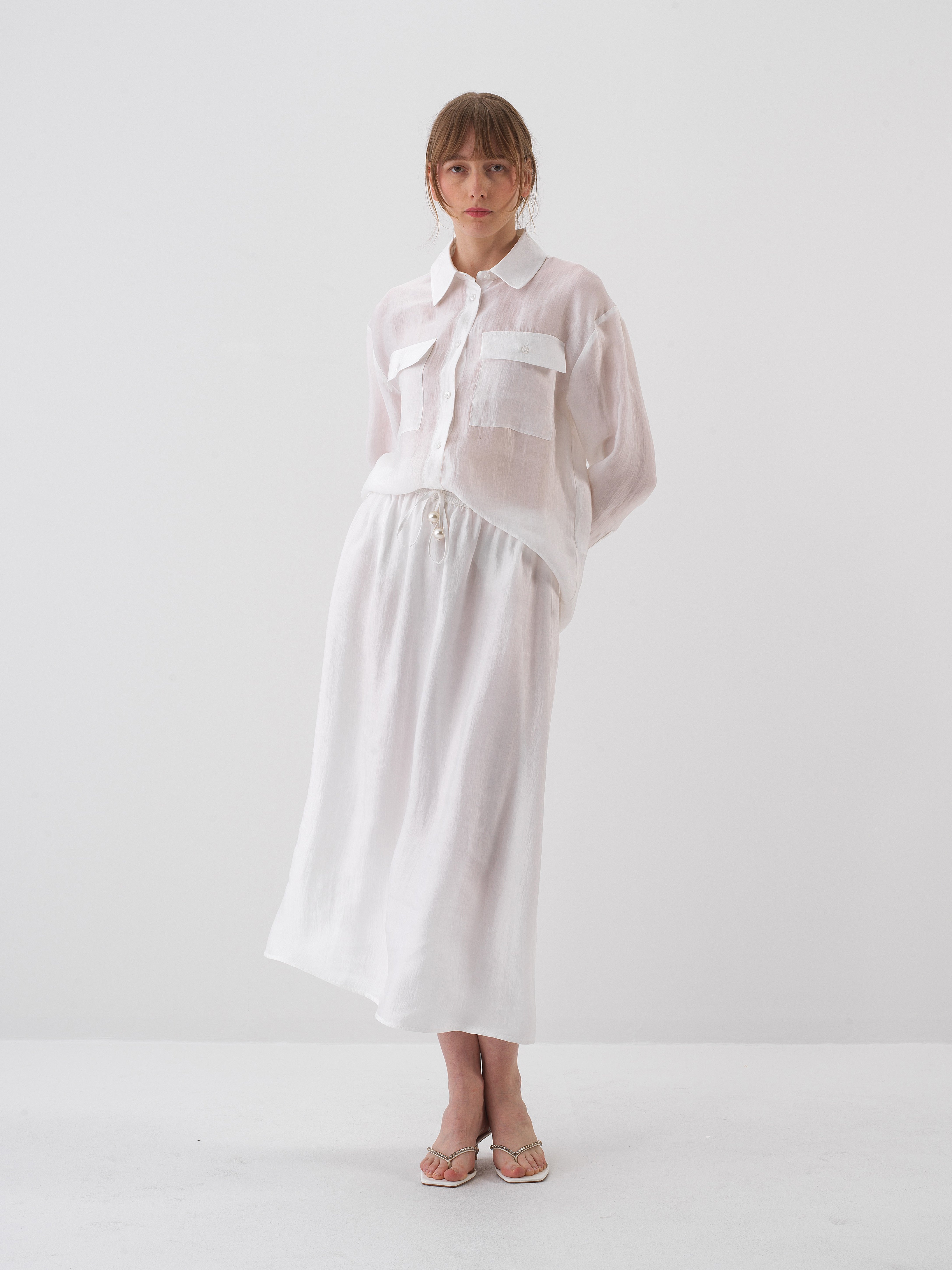 Xint Regular Fit White Skirt