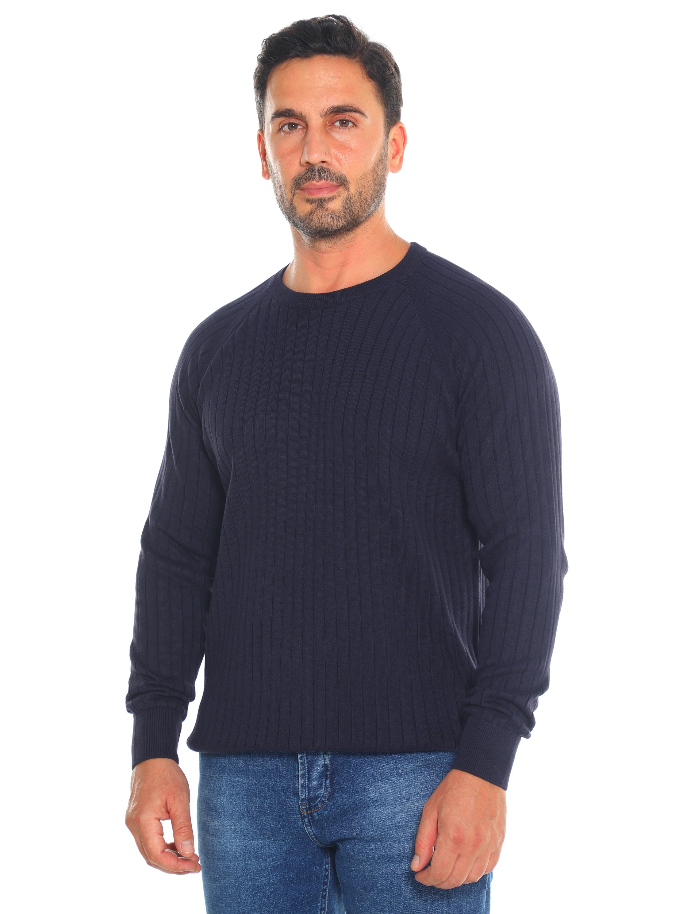 Round Neck Navy Pullover