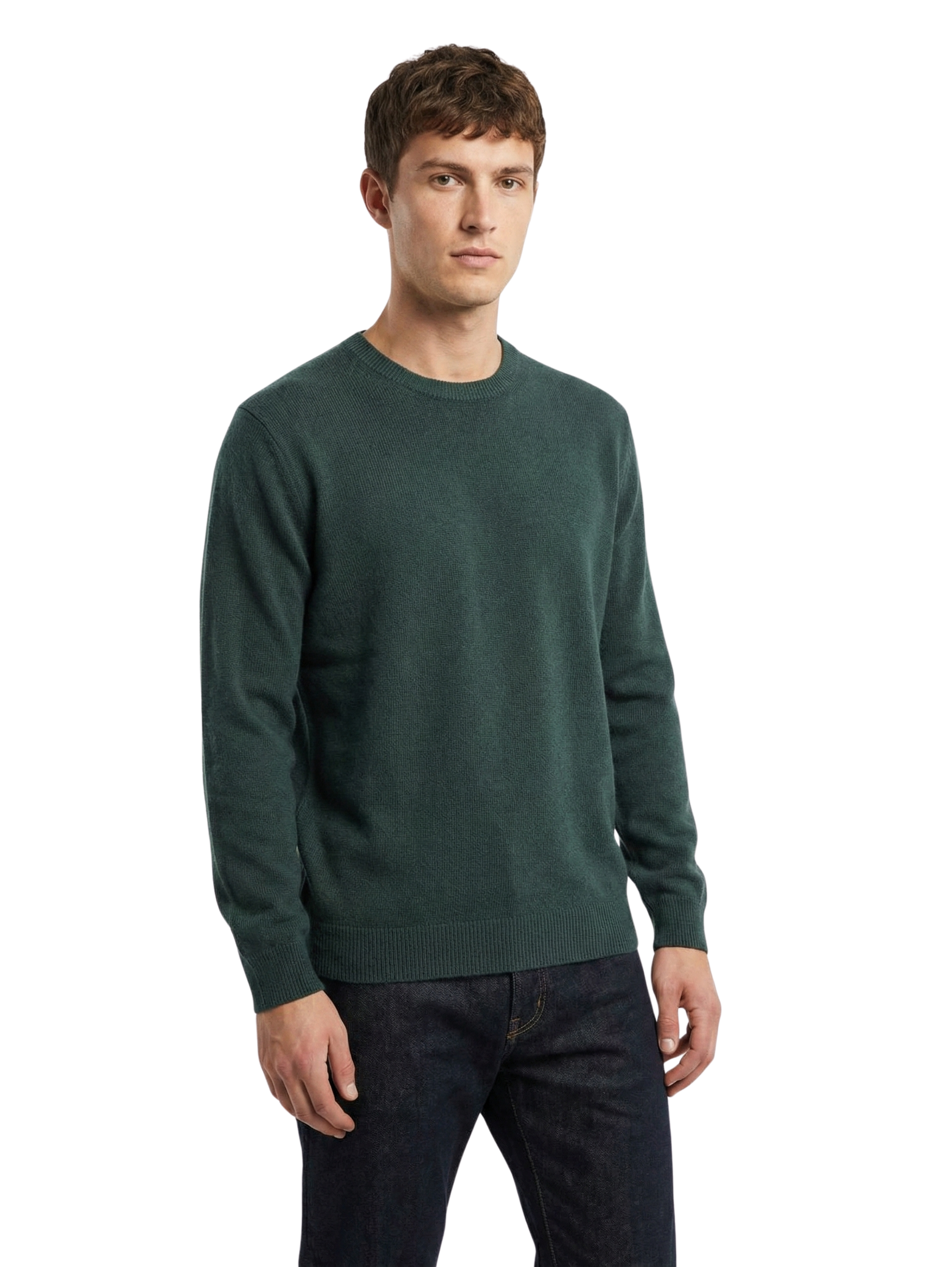 Damat Round Neck Knitwear Dark Green Long Sleeve Pullover