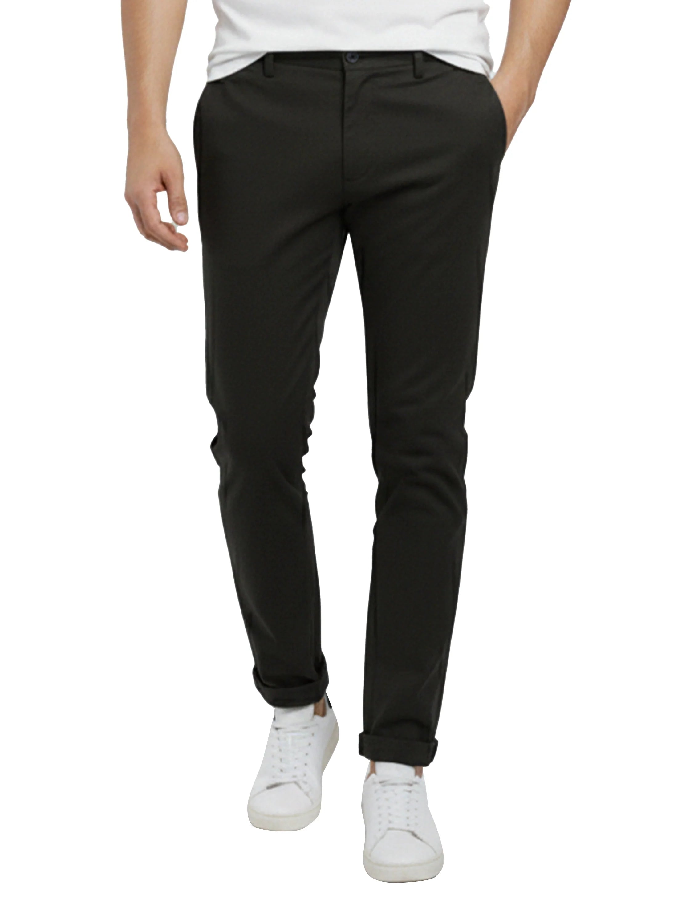 Modern Black Pant With Single Button Closure
