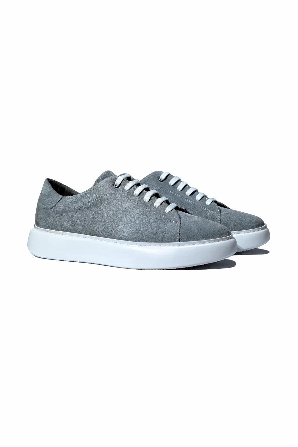 Casual Light Grey Velvet Shoes With White Insole